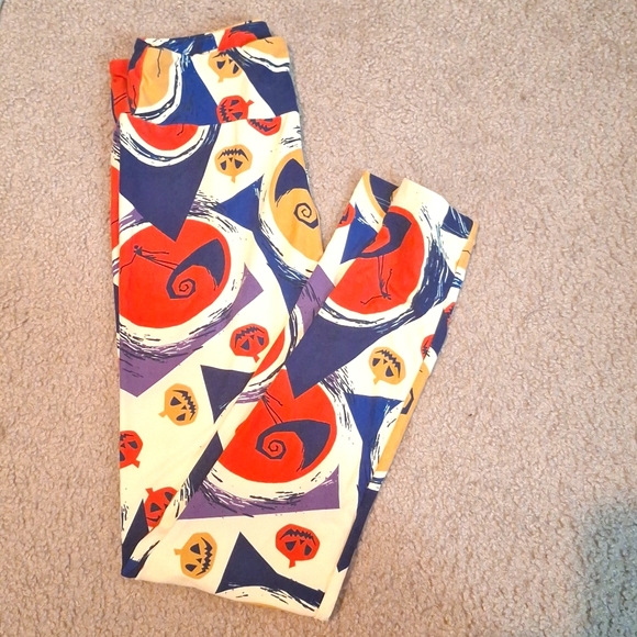 Lularoe disney NBC Nightmare Before Christmas leggings one size. *like new* - Picture 3 of 4